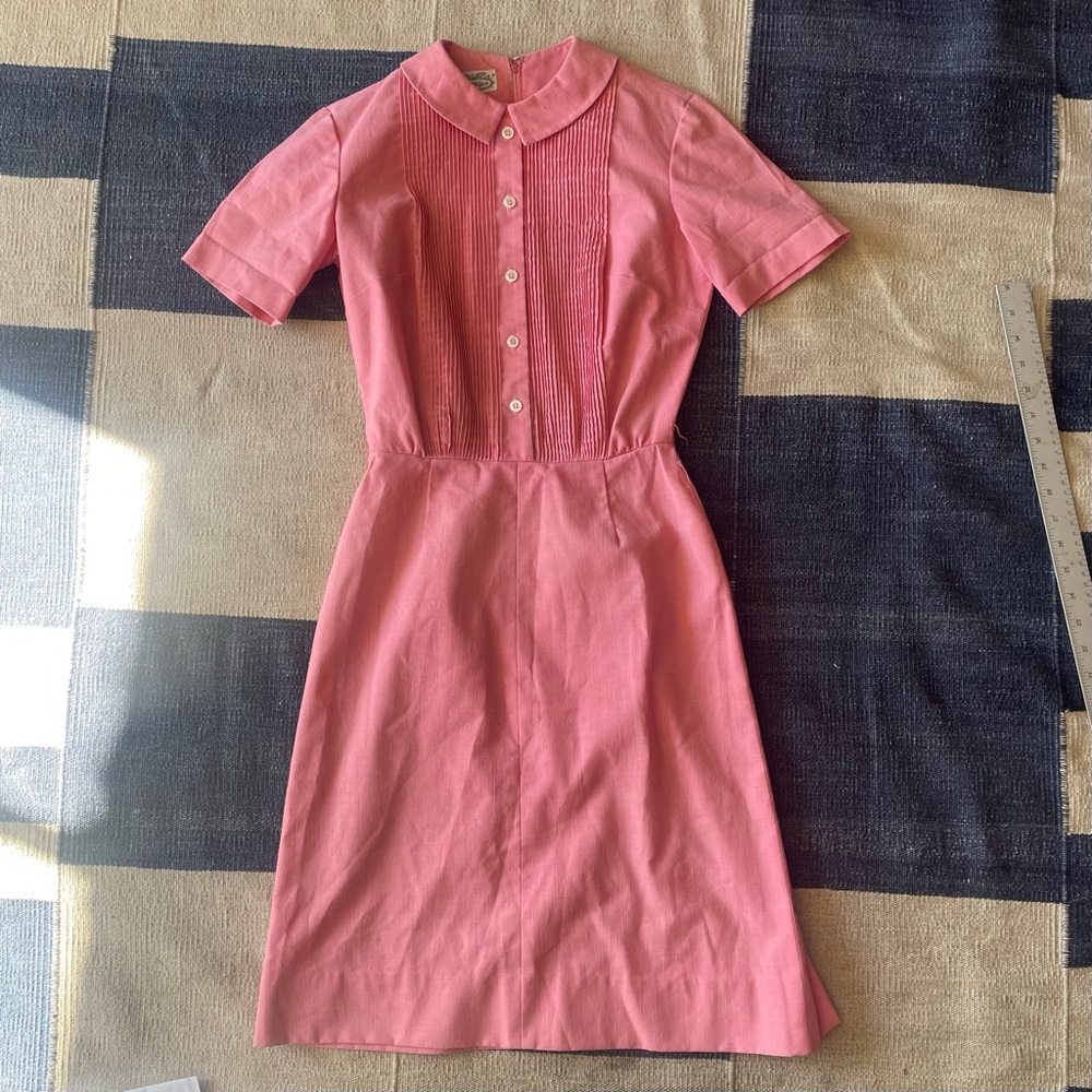Vintage 60s schoolgirl Lolita dress XS S pink Peter Pan Barbiecore